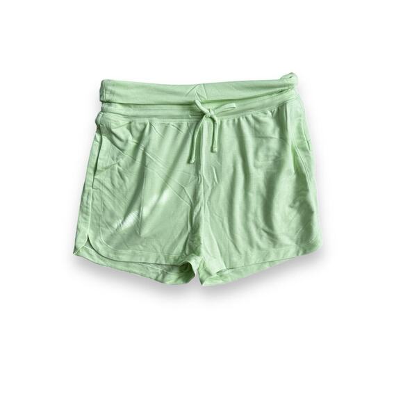 NWOT Old Navy Active Lounge Gym Fold Over Elastic Waist Shorts Lime Green Large - Picture 1 of 4
